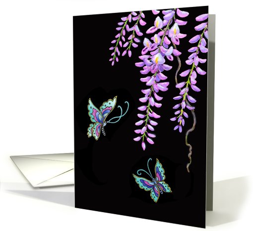 Butterflies-Wisteria-Blank card (784061)