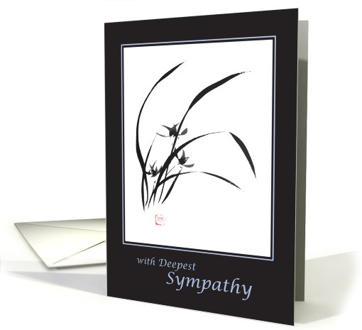 Deepest sympathy-Orchid-Asian painting card (790601)
