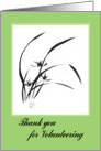 Thank you for volunteering-Asian Orchid painting card