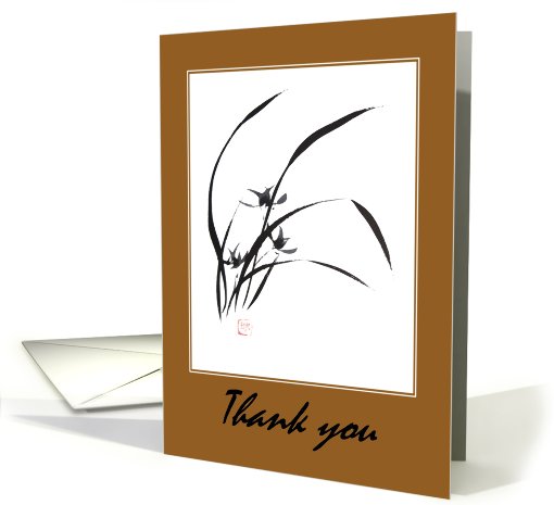 Thank you-Orchid-Asian painting card (827651)