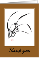 Thank you-Orchid-Asian painting card