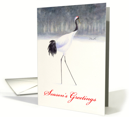 Season's Greetings-Red Crown Crane card (861084)