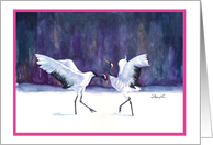 Valentine’s Day to best life partner-Dancing Red Crowned Cranes card