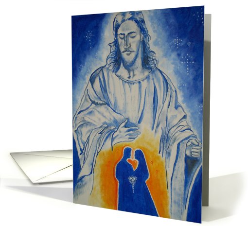 Congratulations/ Wedding, Jesus Blessing Marriage card (664332)