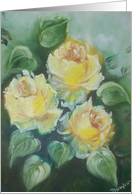 Yellow Roses in oils card