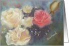 Red and yellow roses card