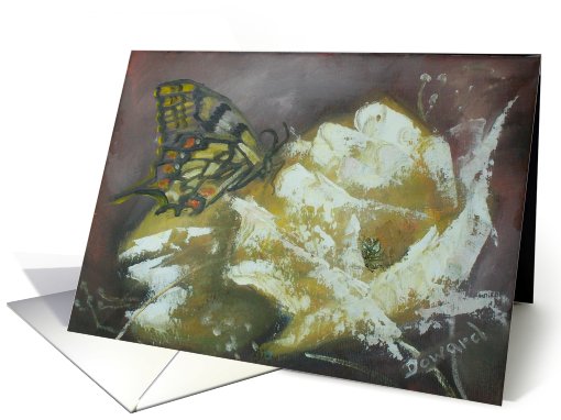 Butterfly on Flowers card (821900)
