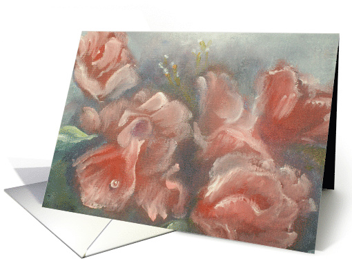 red roses in oils card (821902)