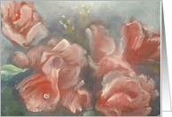 red roses in oils card