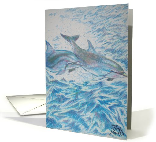 Dolphins at play card (821909)