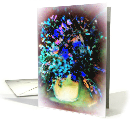 Orchids in a vase in oils/digital art card (827676)