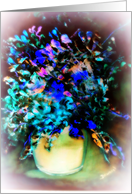 Orchids in a vase in oils/digital art card