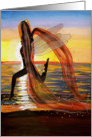 Last Rays of Fire - Fairy & Beach / Sunset Art card
