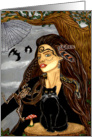 Dark Arts Sorceress - Witch & Halloween Art card