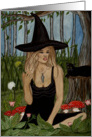 In My Magic Garden, Witch, Black Cat Garden Art card