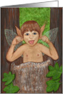 Finwe - Elf or Fairy Boy Sticking Out Tongue - Neener card