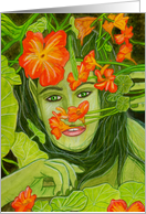 The Green Fairy - Fairy & Garden Art Blank Card