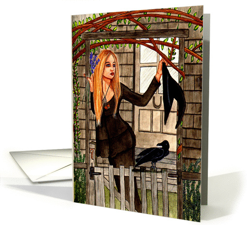 Cottage Witch - Witch & Halloween Art card (1449974)