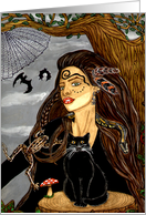 Dark Arts Sorceress Witch Art Samhain card