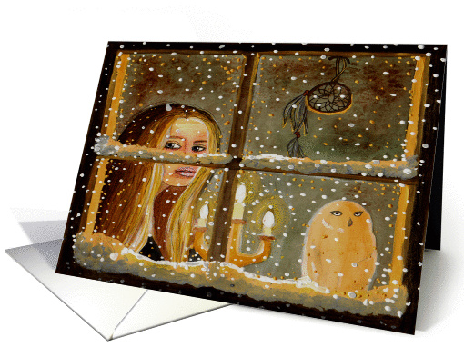 Long Winter Nights - Pagan Witch Art Winter Solstice card (1451142)
