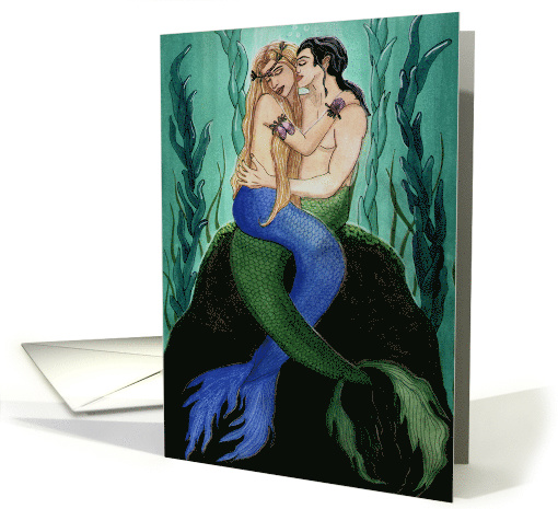 Devocean, mercouple - Love, Mermaid Art card (604244)