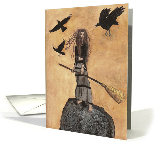 Tonight, I Fly! - Witch & Halloween Art card (604350)