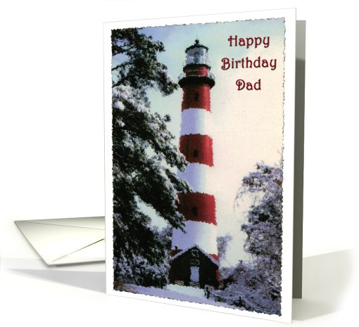 Happy Birthday Dad lighthouse card (623165)