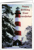 Happy Birthday Great Grandfather lighthouse card