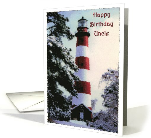 Happy Birthday Uncle lighthouse card (623169)