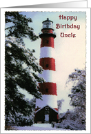 Happy Birthday Uncle lighthouse card