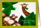 giraffes and a caterpillar congratulations card
