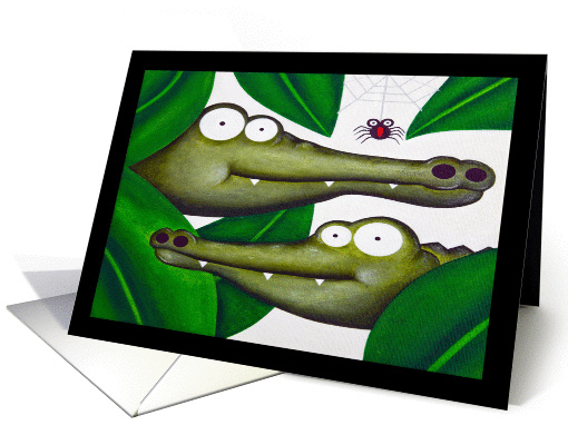 Blank card - crocodiles and a spider card (1427656)