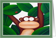 monkey ladybird birthday card