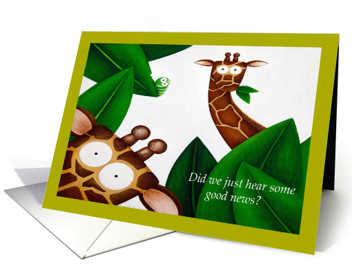 giraffes and a caterpillar congratulations card (1427744)