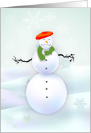 French Snowman Bon Noel Card Ice Blue card