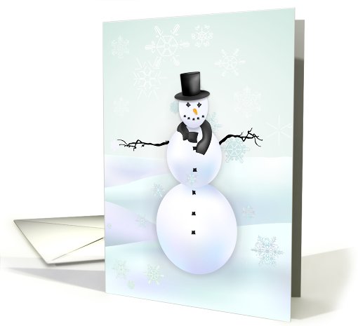 Classic Snowman Winter Holiday Card Ice Blue card (705093)