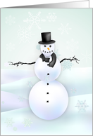 Classic Snowman Winter Holiday Card Ice Blue card
