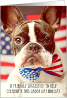 Happy Labor Day, French Bulldog Card