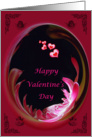 Valentine’s Day greeting card, abstract flower with hearts card