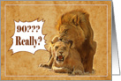 Happy 90th Birthday, Two lions in love card