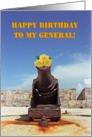 Happy Birthday To My General, Cannon with flowers card