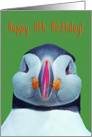 Happy 11th Birthday, funny puffin card