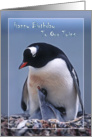 Happy Birthday To Our Twins, Penguin with two chicks card