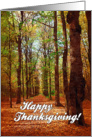 Happy Thanksgiving card, autumn in forest card