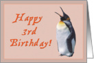 Happy 3rd birthday to baby card , penguin’s chick card