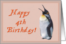 Happy 4th birthday to baby card , penguin’s chick card