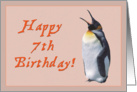 Happy 7th birthday to baby card , penguin’s chick card