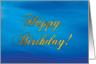 Happy birthday card, blue & gold card