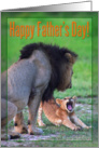 Happy Father’s Day card, Mail lion with cub card