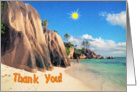 Thank you greeting card, Exotic sand beach card